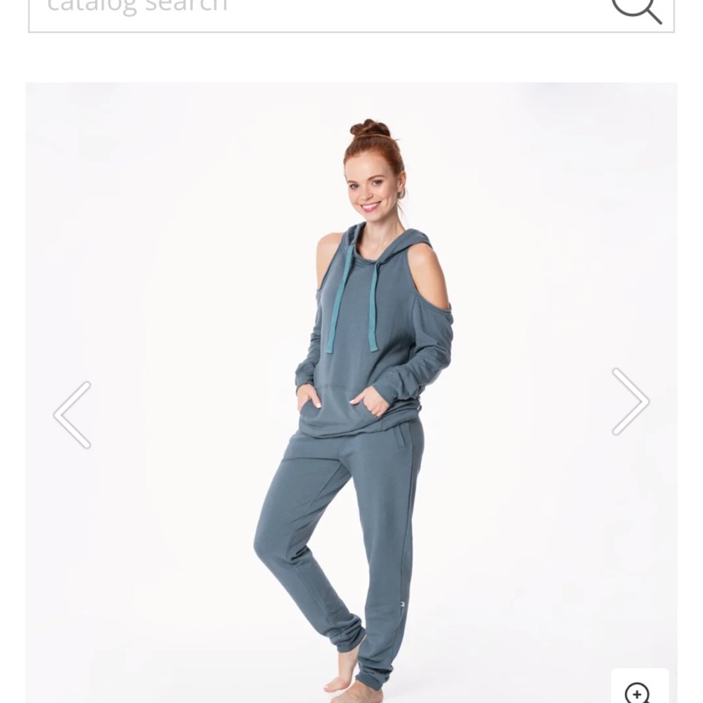 Kickee Pants Slate Blue Cold-Shoulder Hooded Pullover